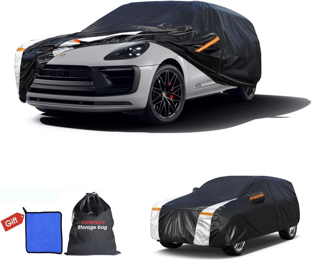 Large SUV Car Cover for Chevy Suburban 100% Waterproof All Weather, Heavy Duty Outdoor Full Exterior Covers Rain Sun Wind UV Protection. - Colors A