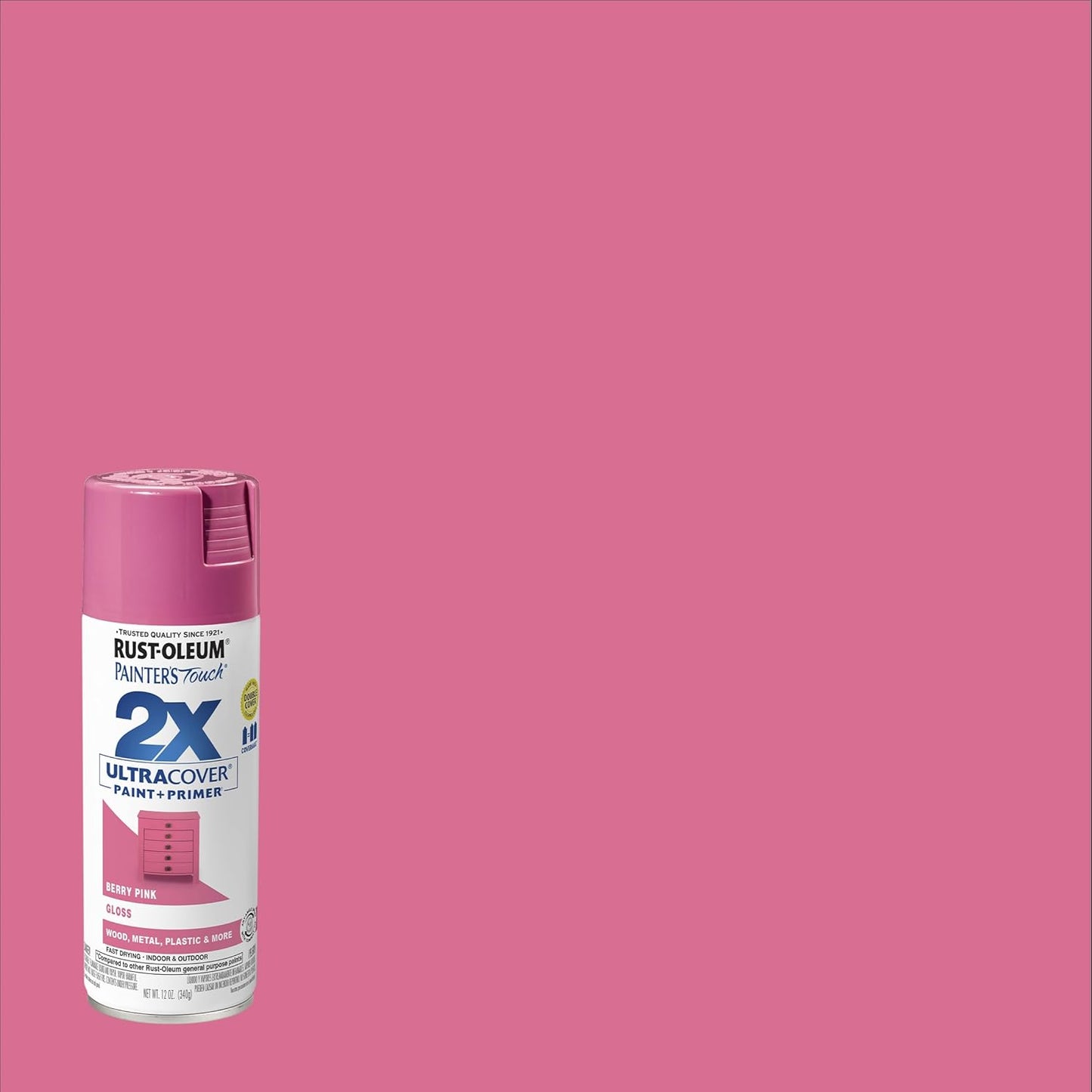 Rust-Oleum 334029 Painter's Touch 2X Ultra Cover Spray Paint, 12 oz, Gloss Clear - Colors B
