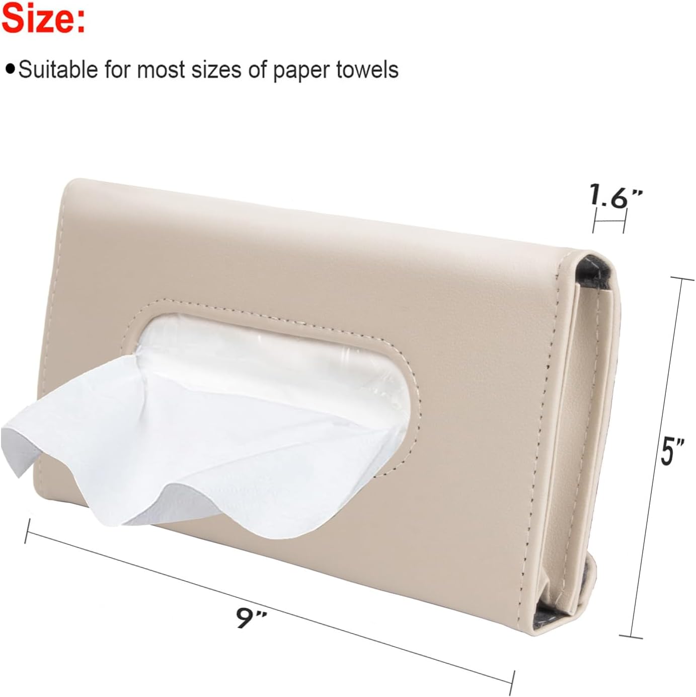 Fredysu Car Visor Tissue Holder, Sun Visor Napkin Holder Backseat Tissue Case, Premium Car Tissue Box for car, Vehicle (Black)