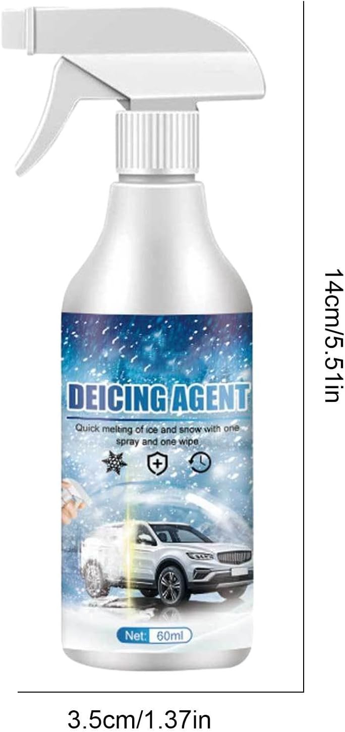 2pcs Deicing Agent, Window Snow Spray, Deicer for Car Windshield, Ice Melting Spray, Powerful Fast Melting Snow Cleaner, Car Accessories