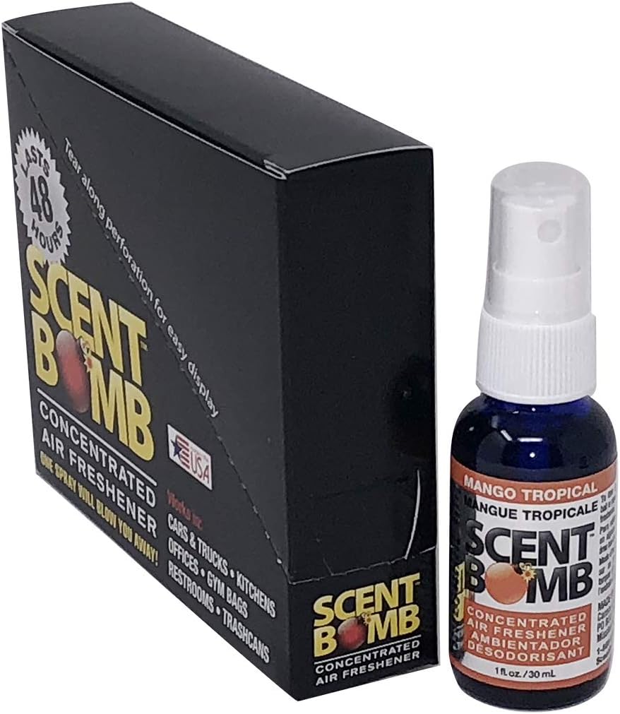 Scent Bomb Air Freshener Spray, Long-Lasting Odor Eliminator - Effective Deodorizer for Home & Car, Fresh Room Spray for Kitchen, Bathroom & Smell Neutralizer - 1 oz Pack of 4, Black Cherry Scent