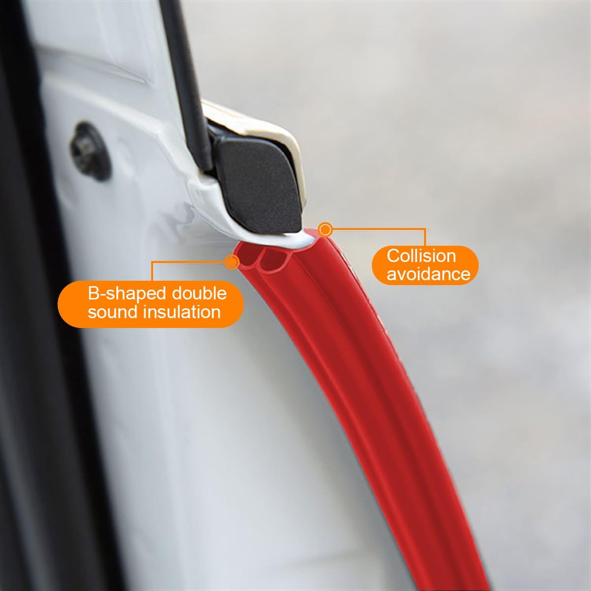 Osilly Car Door Edge Guards, 16Ft Rubber Seal Car Door Edge Trim, U Shape Door Edge Protector Guard, Aluminum Weather Proofing Automotive Door Edge Molding Protection for Most Car (Black)