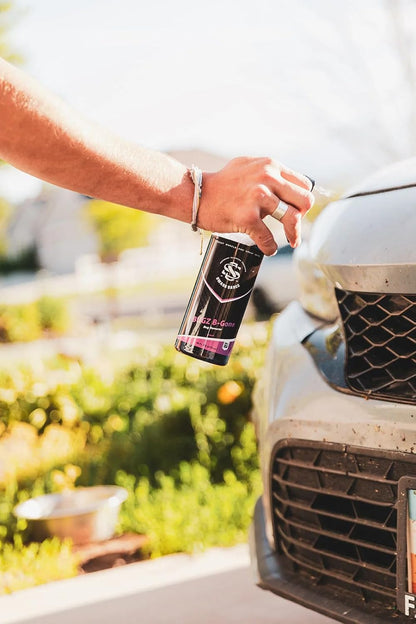 Bugz B-Gone | Grape Scent | Bug Remover 16oz bottle by Swags Sauce - Designed to break down bug residues on contact, making it easier to wash away with minimal scrubbing.