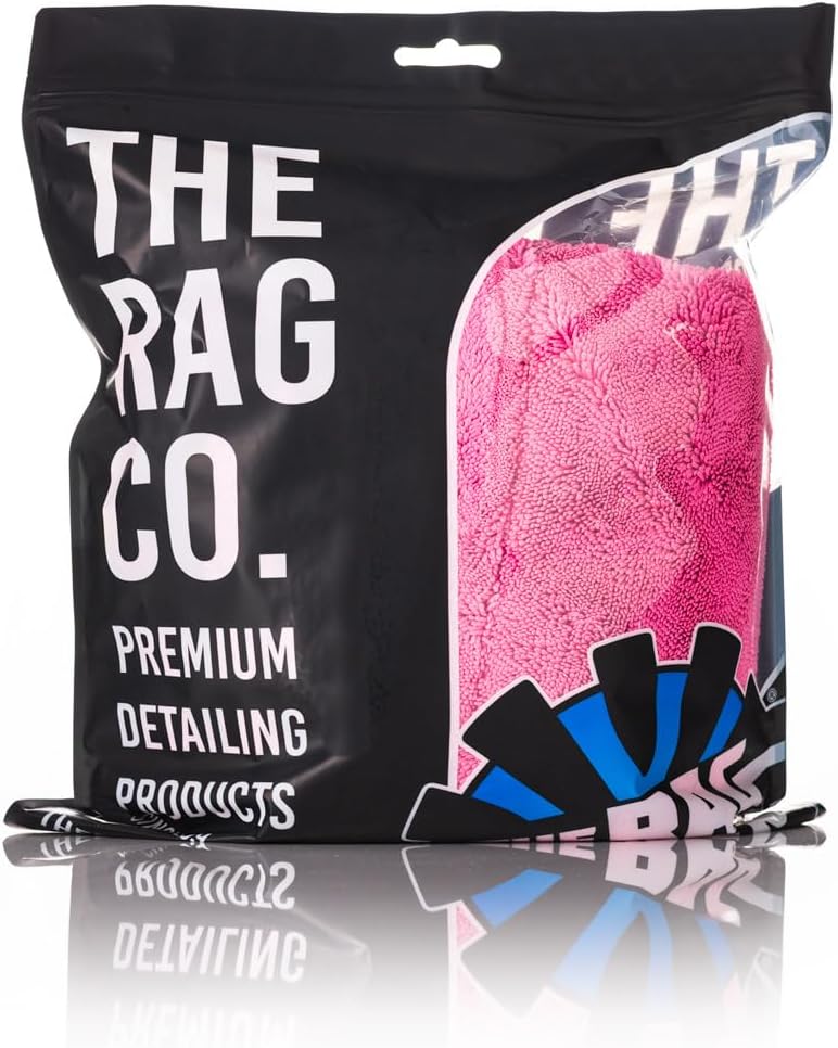 The Rag Company, The Liquid8r, Absorbent 70/30 Blend Microfiber Drying Towel for Cars, Trucks, and SUVs, Safe for Detailing, Scratch-Free, Twist Loop, 1100 GSM, 20x24 Inches, Aqua Blue/Grey