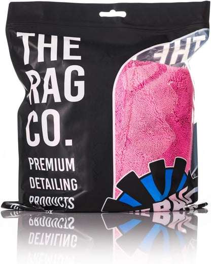 The Rag Company, The Liquid8r, Absorbent 70/30 Blend Microfiber Drying Towel for Cars, Trucks, and SUVs, Safe for Detailing, Scratch-Free, Twist Loop, 1100 GSM, 20x24 Inches, Aqua Blue/Grey
