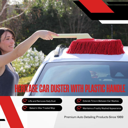 California Car Duster Heritage Car Duster with Plastic Handle and Cotton Mop 86243 Lifts and Removes Dust