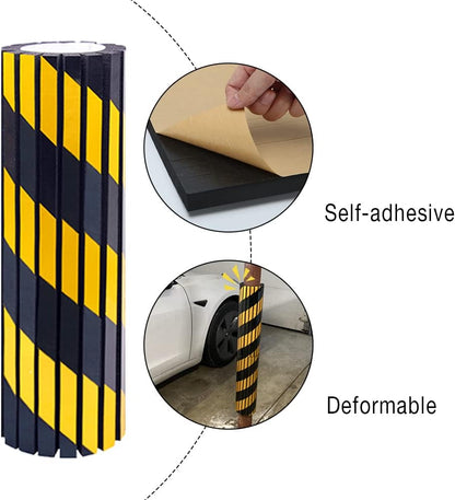 Garage Wall Protector Foam Wall Column Guard for Parking Garages - Reflective Edge Protector - 4 Pack Pole Guard - Wall Edge and Bumpers Guards