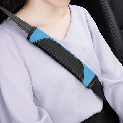 AUCELI 2PCS Car Seat Belt Cover, Carbon Fiber Seatbelt Shoulder Strap Covers, Breathable Leather Soft Harness Pad Protect Your Neck and Shoulder Compatible with Cars