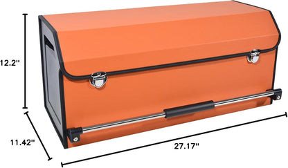 XCF Car Trunk Organizer, Leather Trunk Organizer for SUV with Lid and Sturdy Handle Car Storage Organizer (Black, 20.47 x 11.42 x 12.2in)