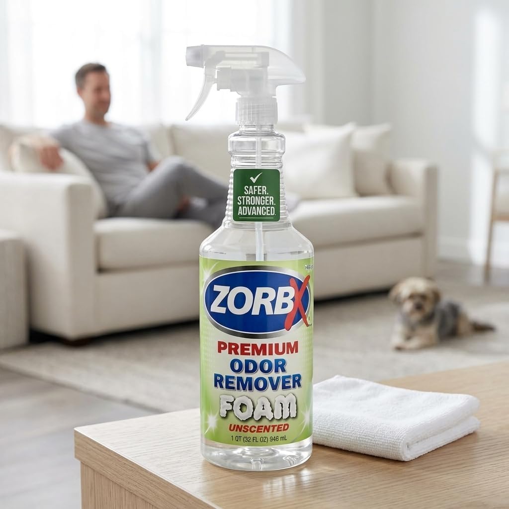 ZORBX Unscented Odor Eliminator for Strong Odor 16 Fl Oz - Used in Hospitals & Healthcare Facilities - Advanced Trusted Formula, Fast-Acting Odor Remover Spray for Dog, Cat, House & Carpet