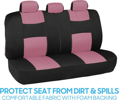 BDK PolyPro Car Seat Covers Full Set in Charcoal on Black – Front and Rear Split Bench for Cars, Easy to Install Cover Set, Accessories Auto Trucks Van SUV