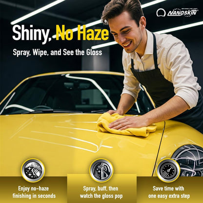 Nanoskin QUICK SHINE Quick Detail Spray 1 Gallon - Waterless Detailer Spray for Car Detailing | Deep Gloss Car Wax Booster & Clay Lubricant | Removes Dust, Smudges, Fingerprints and Other Contaminants