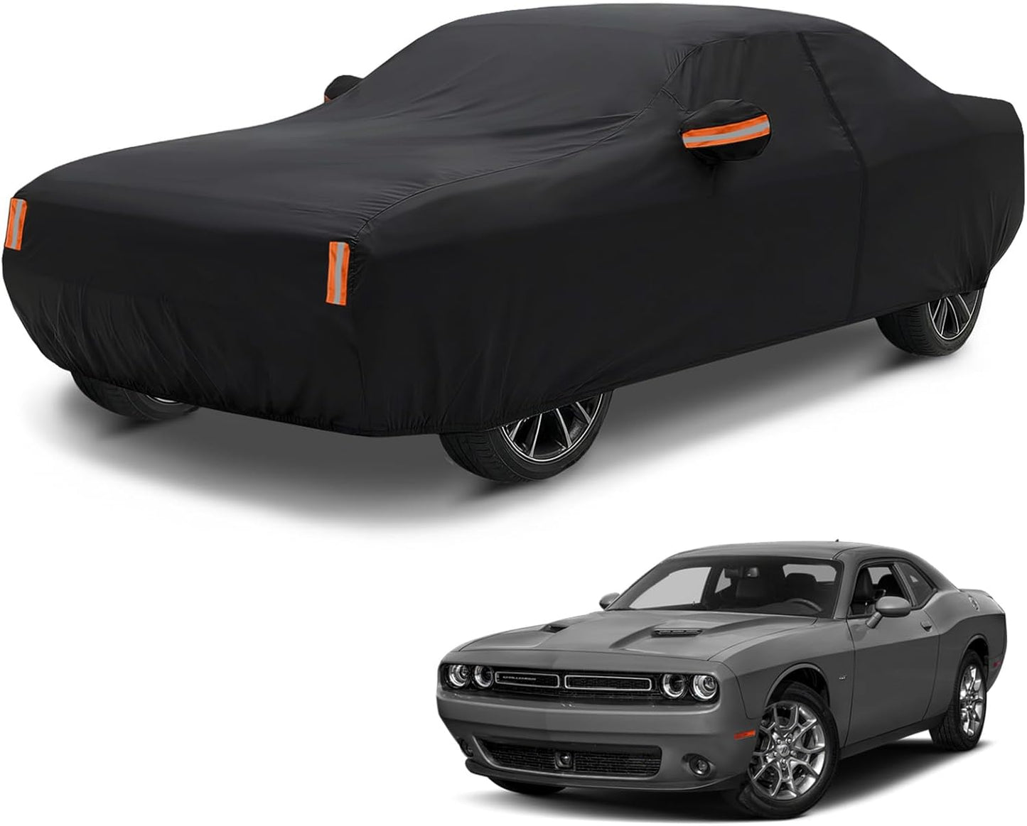 NEVERLAND Sedan Car Cover Waterproof Heavy Duty All Weather Protection Snow Anti-UV Windproof Outdoor Full Car Cover Fit for Automobiles BMW/Mercedes-Benz/Honda（for Car Size:183''L x 70''W x 59''H）