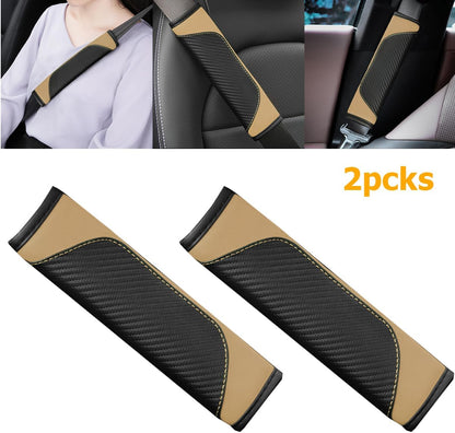 Osilly 2PCS Car Seat Belt Cover, Carbon Fiber Seatbelt Shoulder Protection, Soft Car Seat Belt Strap Cushion Protect Your Neck and Shoulder, Car Accessories Seat Belt Pad for Car Truck (Red)