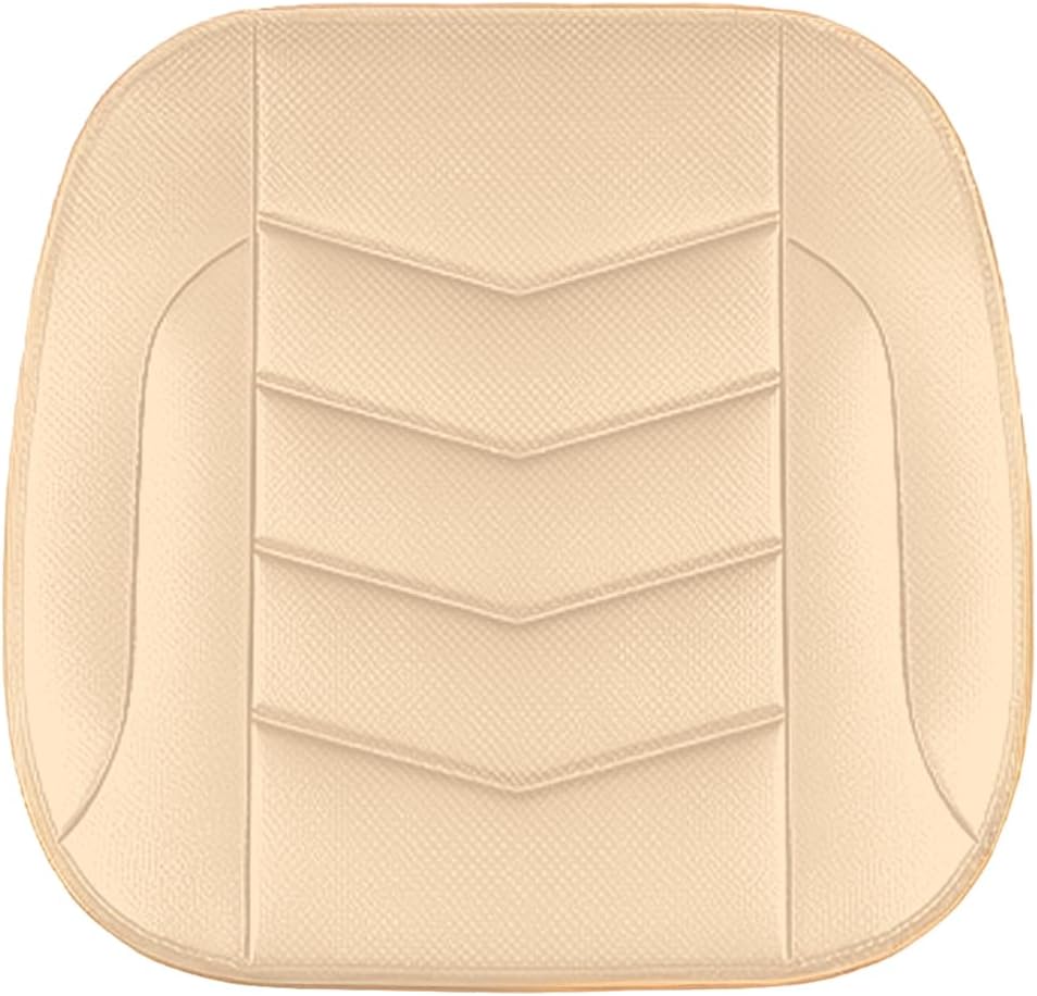 HZEL Car Front Bottom Seat Cover, Breathable Leather Full Wrapped Non-Slip Bottom Driver Seat Cushion with Storage Pocket, Comfortable Auto Interior Chair Protection Cover, Universal Fit (Coffee)