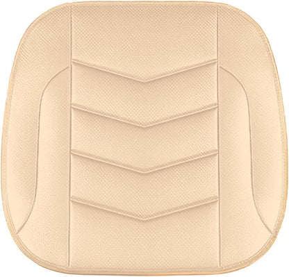 HZEL Car Front Bottom Seat Cover, Breathable Leather Full Wrapped Non-Slip Bottom Driver Seat Cushion with Storage Pocket, Comfortable Auto Interior Chair Protection Cover, Universal Fit (Coffee)