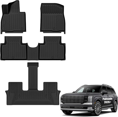 Auxko All Weather Floor Mat & Cargo Mat Fit for 2026 2025 2024 2023 2022 Hyundai Tucson Hybrid(Not PHEV) TPE Liner Tucson Accessory Set All Season Odorless Anti-Slip Floor Liner
