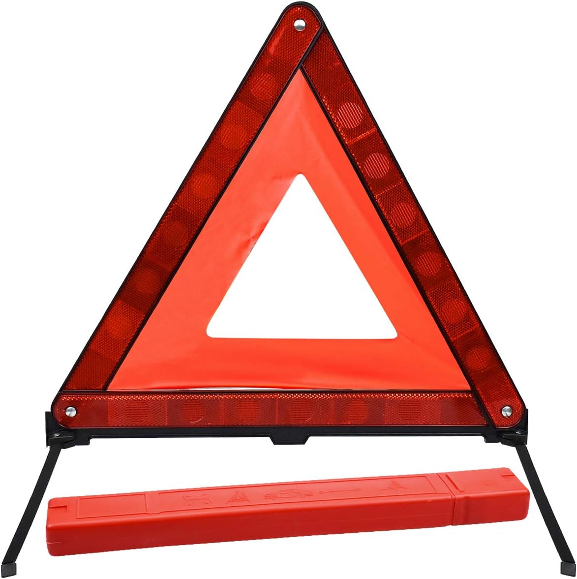 Warning Triangle Reflective Safety Emergency Triangle Foldable Road Warning Triangle EU Roadside Hazard Alert Signs with Storage Box for Car Emergencies Accessories