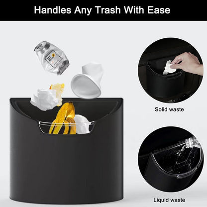 Leakproof Car Trash Can, Car Trash Bin with Removable Liner, Waterproof Automotive Garbage Can for Car Door, Seat Back, Console, Multipurpose Organizer for Vehicle Home Office (Black)