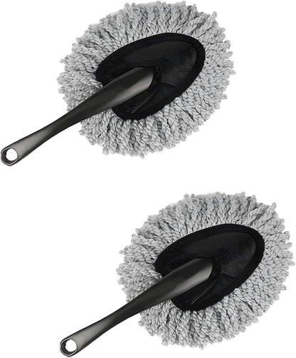 KVAEY Car Dash Duster Brush, Super Soft Microfiber Multi-Functional Car Cleaning Brush, Scratch Free Dash Dusting Tool with a Anti-Skid Handle for Vehicle Home Kitchen Cleaning (Gray)