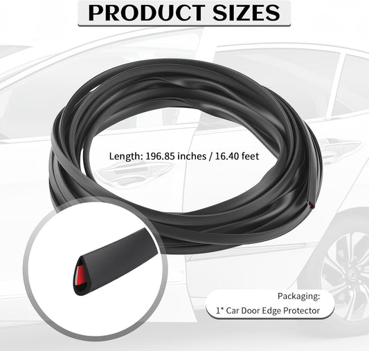 16.4Ft Car Door Edge Guards,Anti-Collision Car Door Protector Edge Guards Strip Avoid Scratche/Dust/Protect Interior,Universal Cars Doors Trim Protector for Doors/Hood/Trunk