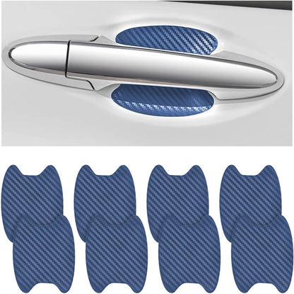 4PCS Sticker, Carbon Fiber Anti-Scratches Car Door Cup Protector, Non-Marking Auto Door Handle Protective Film, Universal for Most Car Handles (Black/4PCS)