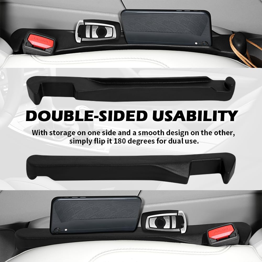 2PCS Car Seat Gap Filler Organizer,2 in 1 Car Gap Filler with Fill and Storage Function for Storing Phones Keys Cards,Universal Multifunctional No Drop Seat Guard for Cars