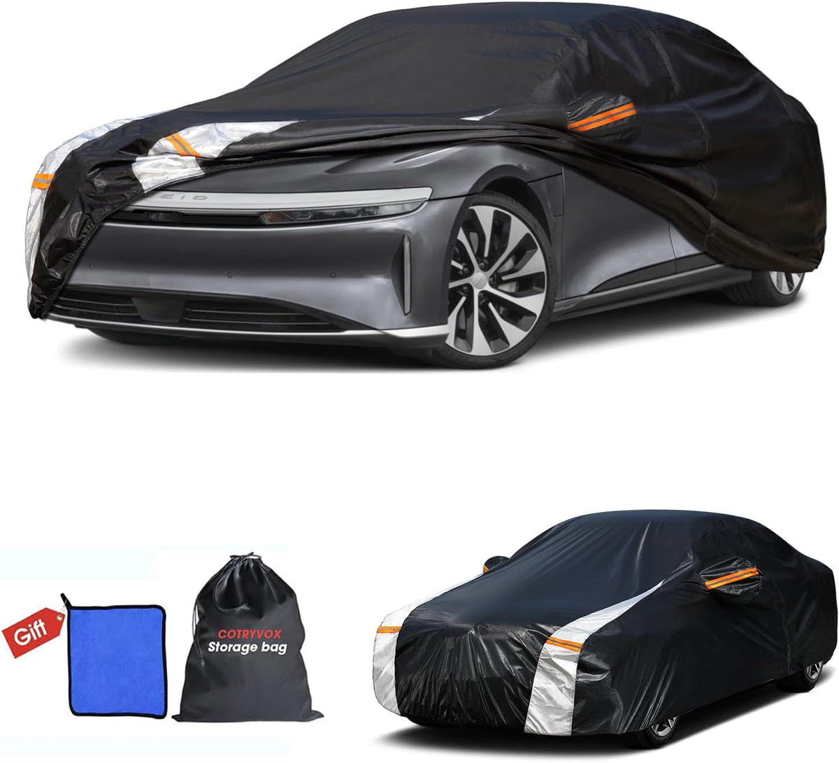 Large SUV Car Cover for Chevy Suburban 100% Waterproof All Weather, Heavy Duty Outdoor Full Exterior Covers Rain Sun Wind UV Protection. - Colors C