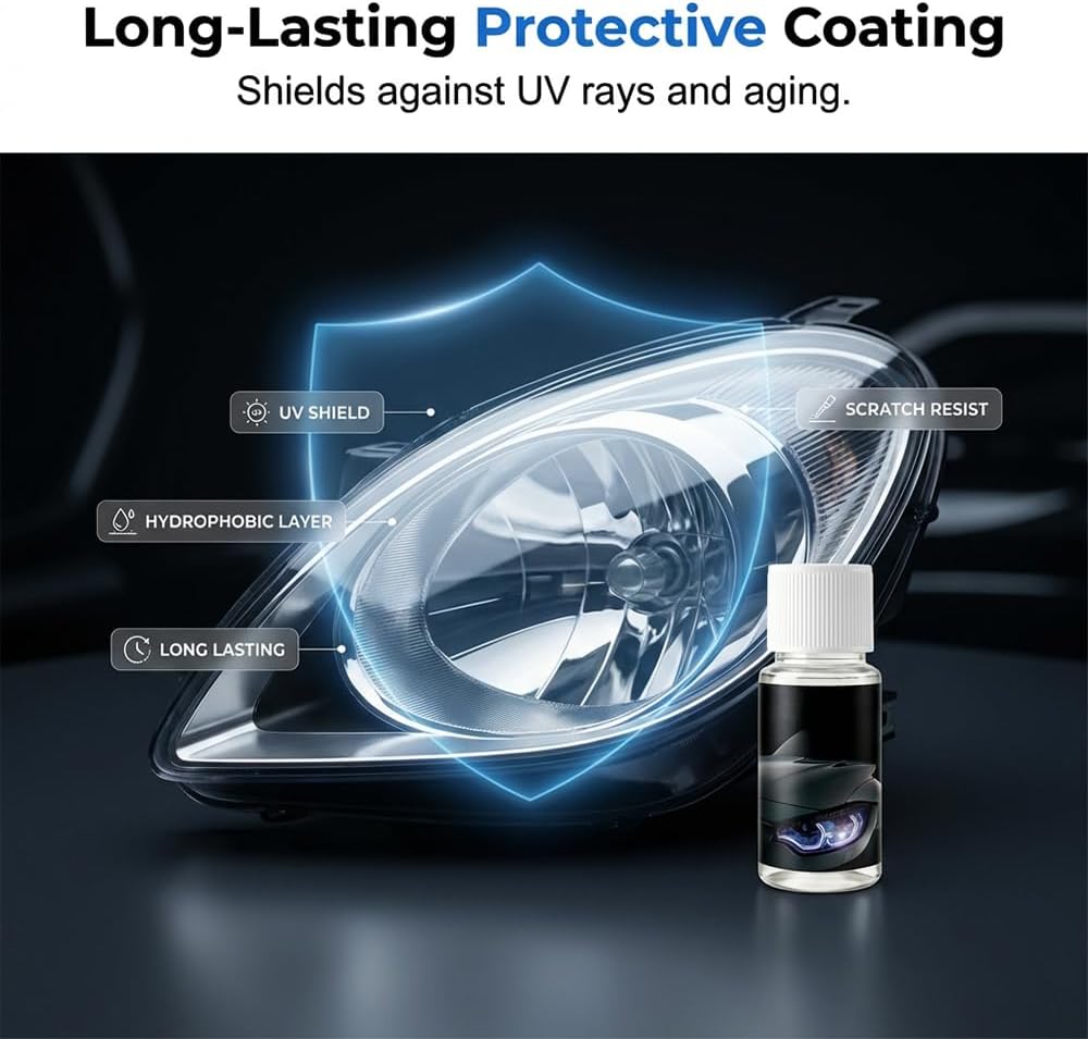 Automotive Headlamp Restoration Fluid, 2026 New Automotive Headlight Restoration Kit, Multifunctional Headlight Refurbish Kit for Cars, Easy Use Headlight Repair Kit for All Vehicles (1)