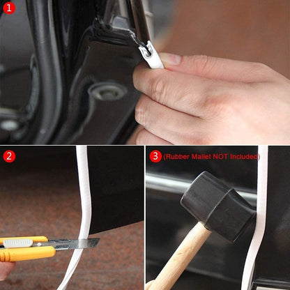 Winunite 32.8ft (10m) Car Door Edge Guards Black – Rubber, No Glue, U-Shaped, Built-in Metal Clips, Fits Most Vehicles, Fade-Resistant, Scratch- and Chip-Resistant – Reduces Dings in Parking Lots