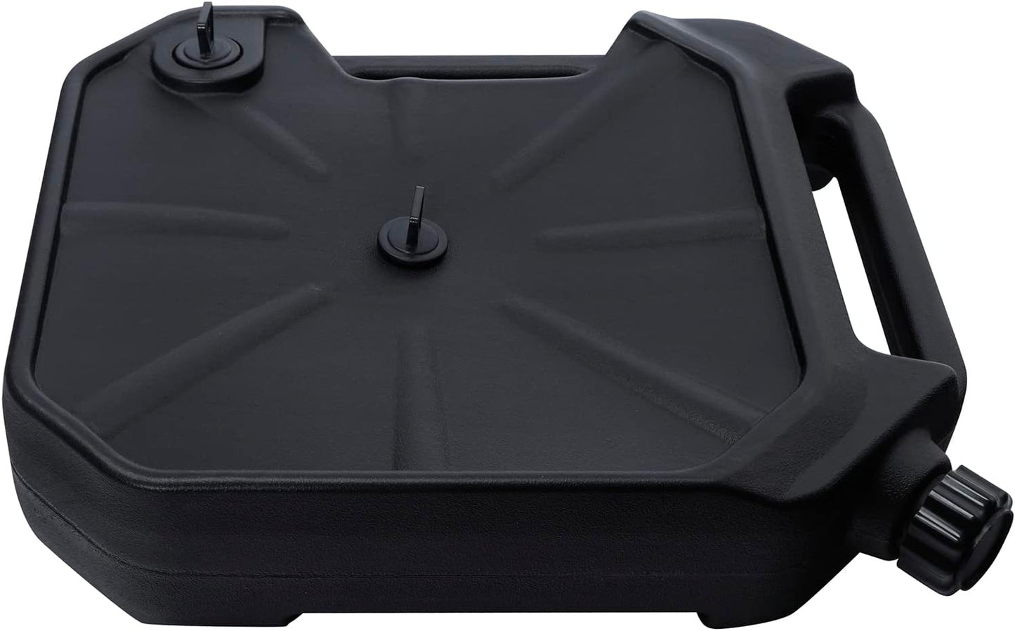 XFMT Oil Drain Pan 10 Quart Low Profile Oil Drain Container for Oil Change, Panel Groove Design, with Portable Handle & Sealing Caps, Universal Fit For Motorcycle Car ATV