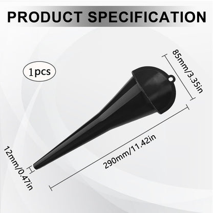Long-Neck Oil Funnel for Automotive – Multi-Function Plastic Funnel for Oil, Gas & Lubricants – Universal Car Accessory (Black (1-Pack))