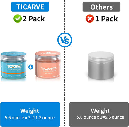 TICARVE 2Pack Cleaning Gel Car Putty Slime for Detailing Putty Detail Tools Car Interior Cleaner Automotive Cleaning Kits Keyboard Cleaner Blue Rose (320g/11.2oz)