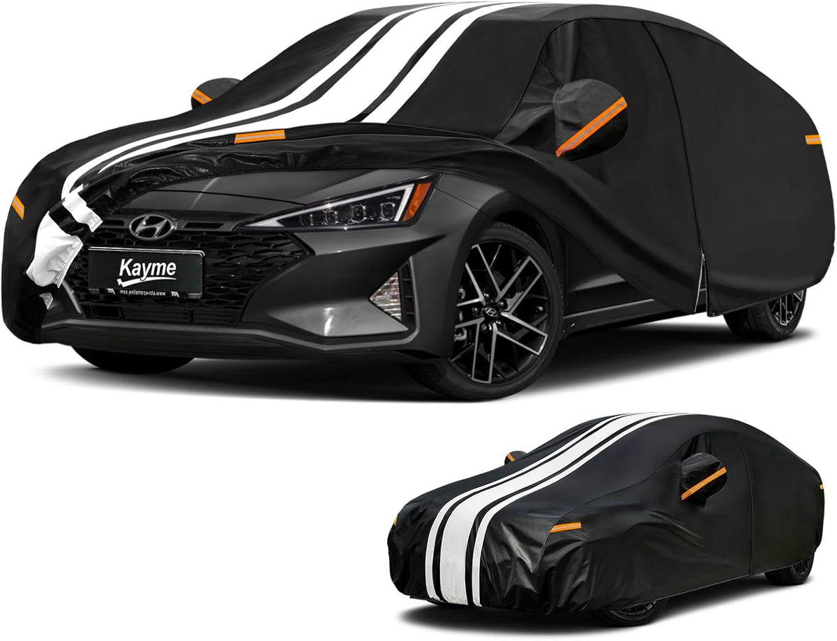 Kayme Heavy Duty Car Cover Custom Fit for BMW 3 Series 320i 325i 328i 330i 335i (1982-2026), Outdoor Full Exterior Cover with Tape and Towel, Rain Snow Sun UV Protection. - Colors A