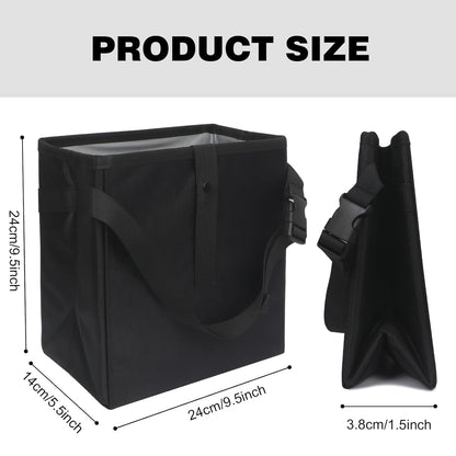 Homelove Car Trash Can, Leak-Proof Waterproof Trash Bin Collapsible Portable Auto Garbage Bag Large Capacity Trashcan Storage Bag Multipurpose Car Organizer Hanging (Black)