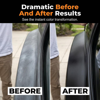 Car Plastic Restorer Ceramic Coating, Highly Concentrated Back to Black Trim Restorer, UV Protection Faded Plastic Vinyl Rubber Restorer Agent for Automotive Exterior Interior Restoration (1set)