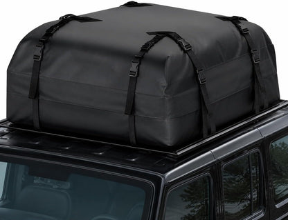 SR1 Performance USA Waterproof Rooftop Cargo Bag – Car Roof Carrier for Cars/SUVs with/Without Rack, Includes Non-Slip Mat, Heavy-Duty Straps, Lock for Secure Travel Storage (20 Cubic Feet, Jeep Logo)