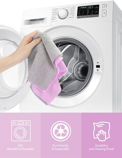 Fantasticlean Microfiber Cleaning Cloth Roll -75 Pack, Tear Away Microfiber Towels, 12" x 12", Reusable, Washable, Scratch Free, Ultra Absorbent for All-Around Cleaning Supplies (DimGray)