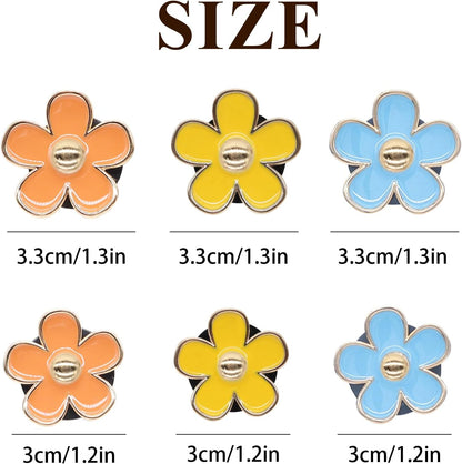 ORIESSE 6pcs Flowers Car Air Freshener Vent Clips Purple White Daisy Air Vent Clip Car Accessories for Women 3.3cm/3cm Flower Vehicle Interior Decor Refillable Diffuser