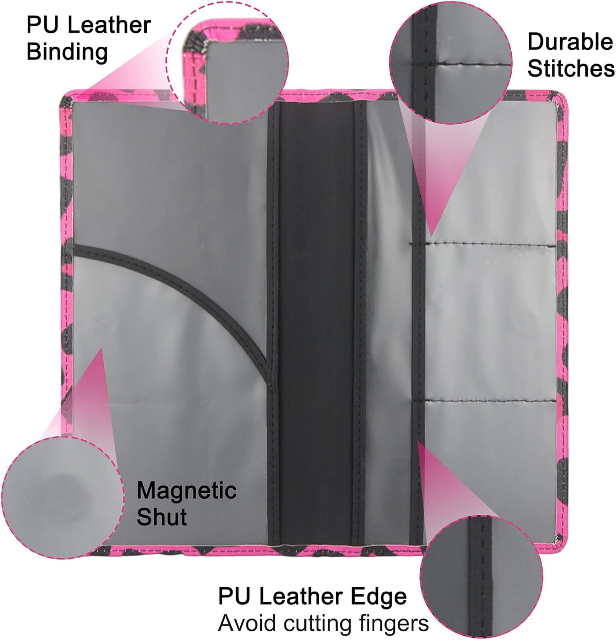 LumiMokki Premium Car Registration & Insurance Card Holder with Magnetic Shut, Vehicle Glove Box Car Organizer - For Documents, Cards, License (Black)