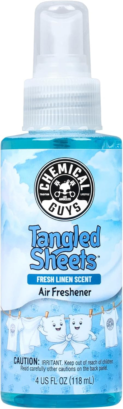 Chemical Guys Tangled Sheets Fresh Linen Scent Air Freshener Spray and Odor Eliminator, Clean Fabric Inspired Spray for Home, Office, Bathroom, Dorm, and Car Interior - 16 Fl Oz