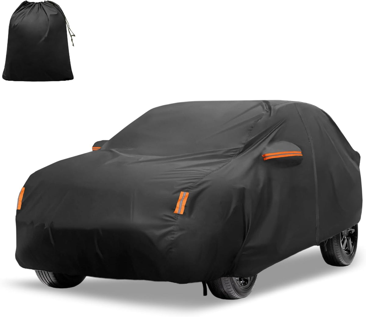 X AUTOHAUX Car Cover for Honda Civic Sedan/Coupe 210D-PU Outdoor Full Car Cover All Weather with Door Zipper for Waterproof Windproof Sun Rain Snow Protection