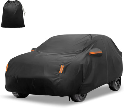 X AUTOHAUX Car Cover for Honda Civic Sedan/Coupe 210D-PU Outdoor Full Car Cover All Weather with Door Zipper for Waterproof Windproof Sun Rain Snow Protection