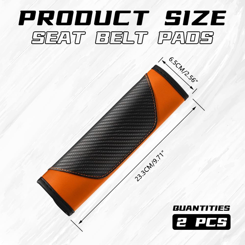 2PCS Car Seat Belt Cover Pad, Soft Carbon Fiber Leather Seatbelt Shoulder Protector for a More Comfortable Driving, Universal Safety Belt Strap Cover to Protect Your Neck (Blue)