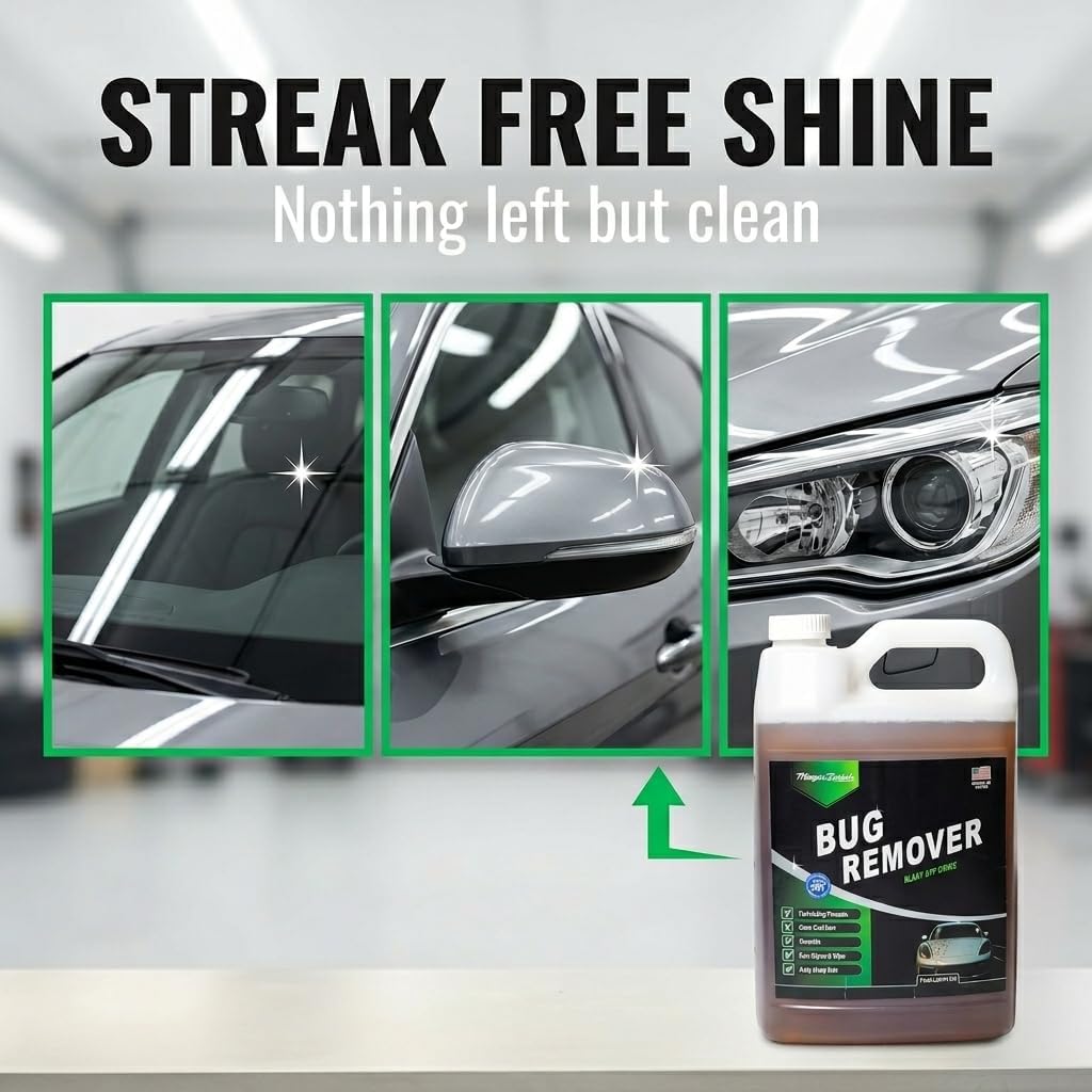 Magic Finish Car Bug Remover Spray (16 fl oz) – Fast-Acting Spray for Road Grime and Organic Residue – Car Cleaning Supplies for Paint, Glass, Plastic & Chrome