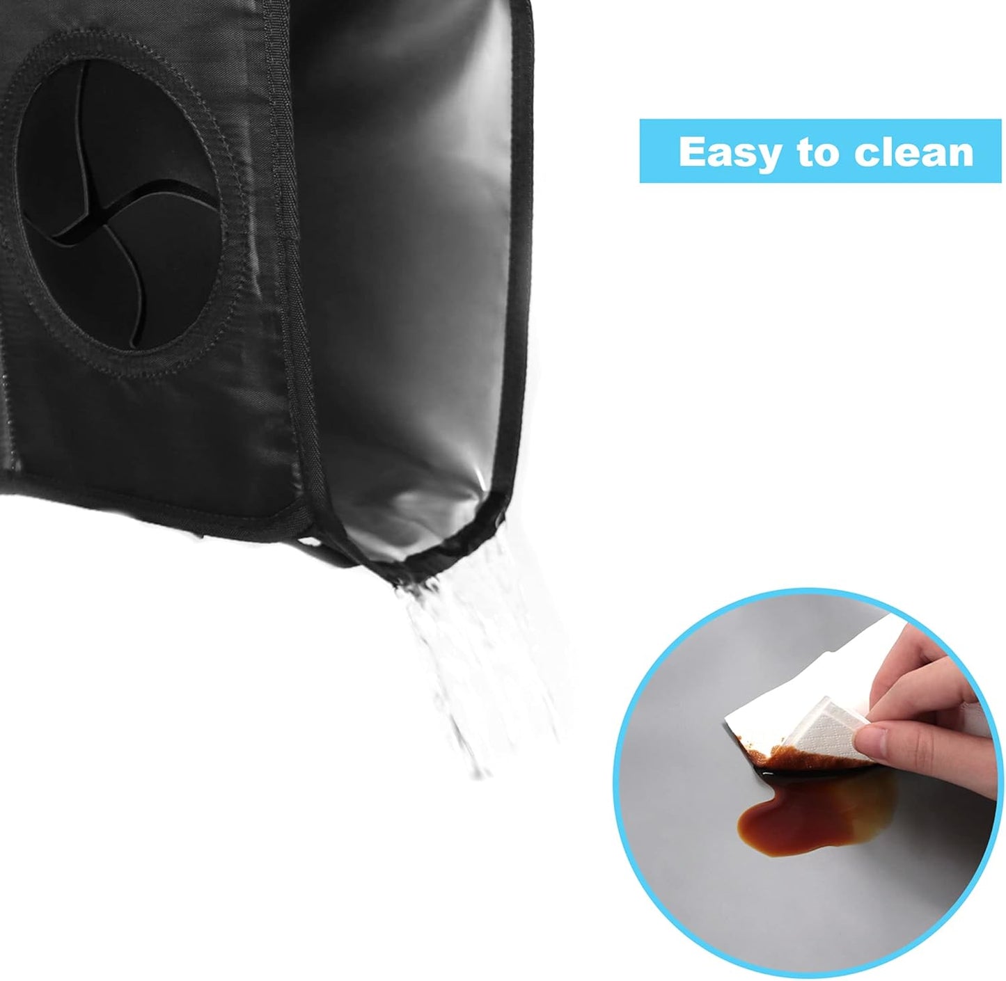 Femuar Leak Proof Car Trash Can with Lid - Waterproof Automotive Garbage Bin for SUVs, Collapsible and Portable Car Trash Bag, Black