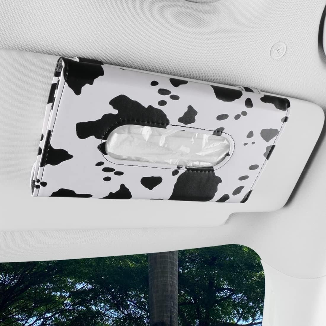 Fredysu Car Visor Tissue Holder, Sun Visor Napkin Holder Backseat Tissue Case, Premium Car Tissue Box for car, Vehicle (Black)