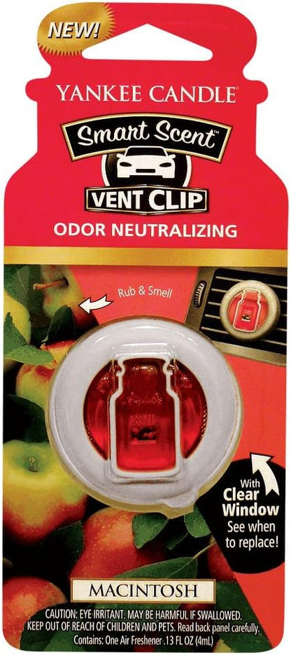 Yankee Candle Car Freshener Smart-Scent Vent Clips, 4-Pack (Macintosh)