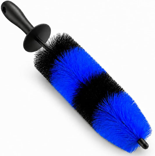 Wheel & Tire Brush, 18“ Soft Bristle Long Handle Wheel Cleaning Brush for Rims, Tires & Wheels, Scratch-Free Car Detailing Brush for Engine Bay, Exhaust Tips, Trucks & SUVs