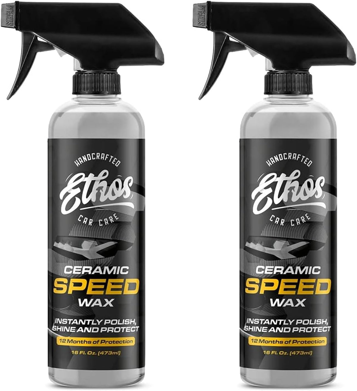 Ethos Ceramic Speed Wax – SiO2 Ceramic Coating Spray for Cars – Hydrophobic Car Wax Spray Top Coat Polish – High Gloss Shine, Ceramic Spray Wax – 12+ Month Protection